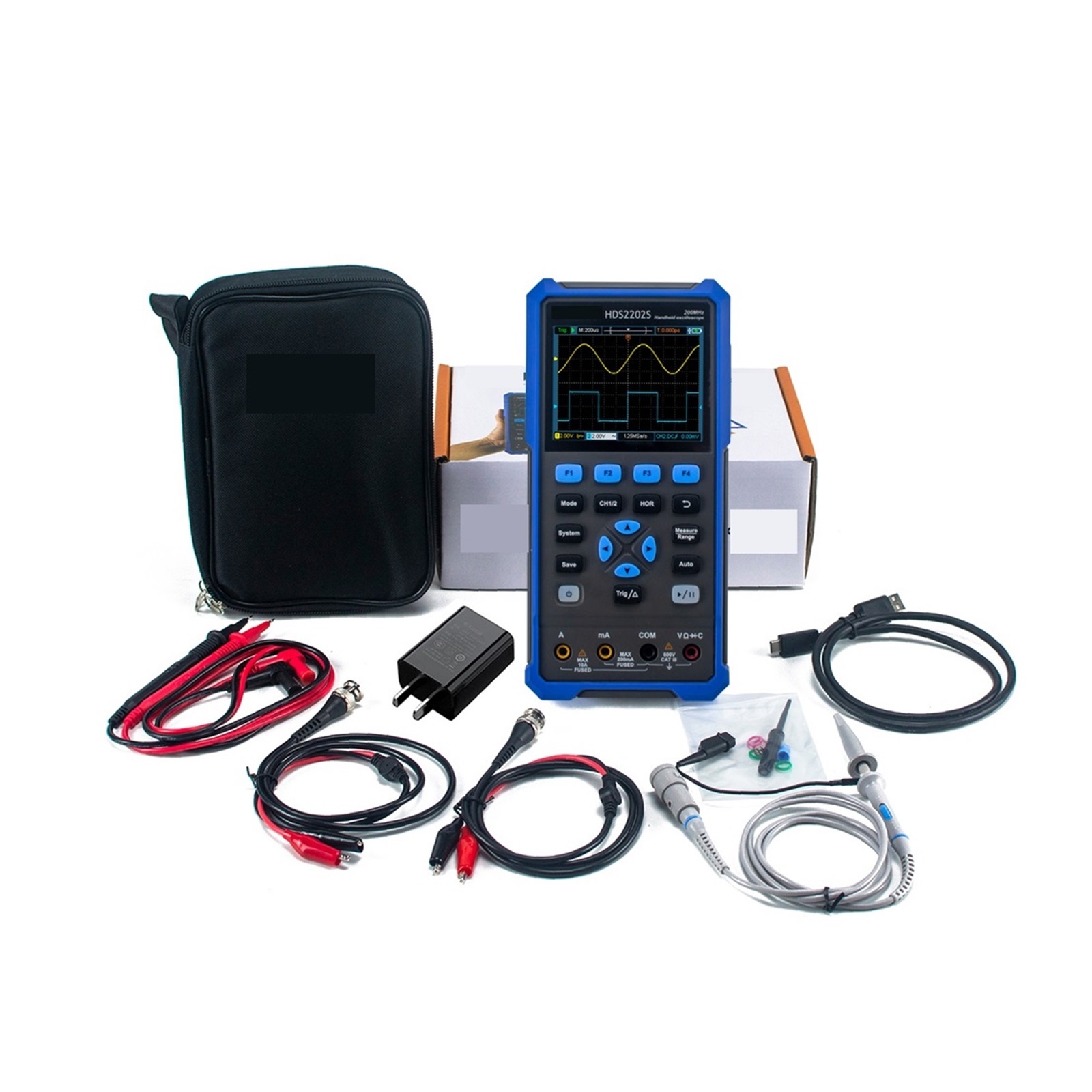 Digital Oscilloscope 2 Channels 200Mhz 1GSa/s 3 In 1 USB Osiclloscopes + Multimeter+Waveform Generato ,Professional Designed