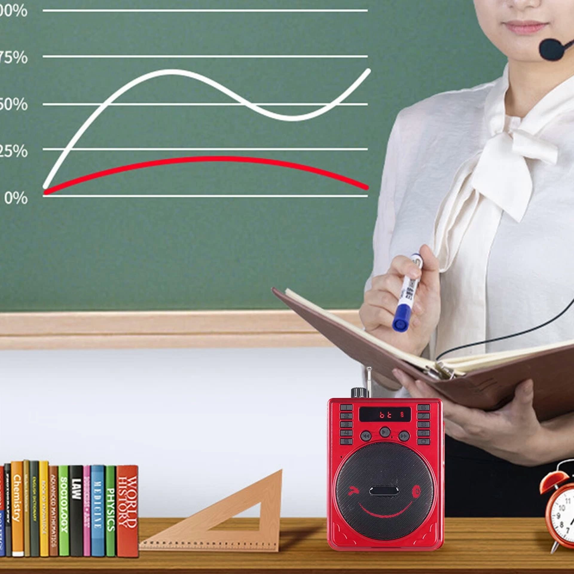 CRESTIN- Portable Rechargeable Mini Voice Amplifier Speaker With Wired Microphone Headset
