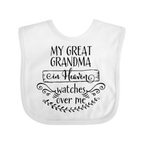 Inktastic My Great Grandma in Heaven Watches over Me Boys or Girls Baby Bib