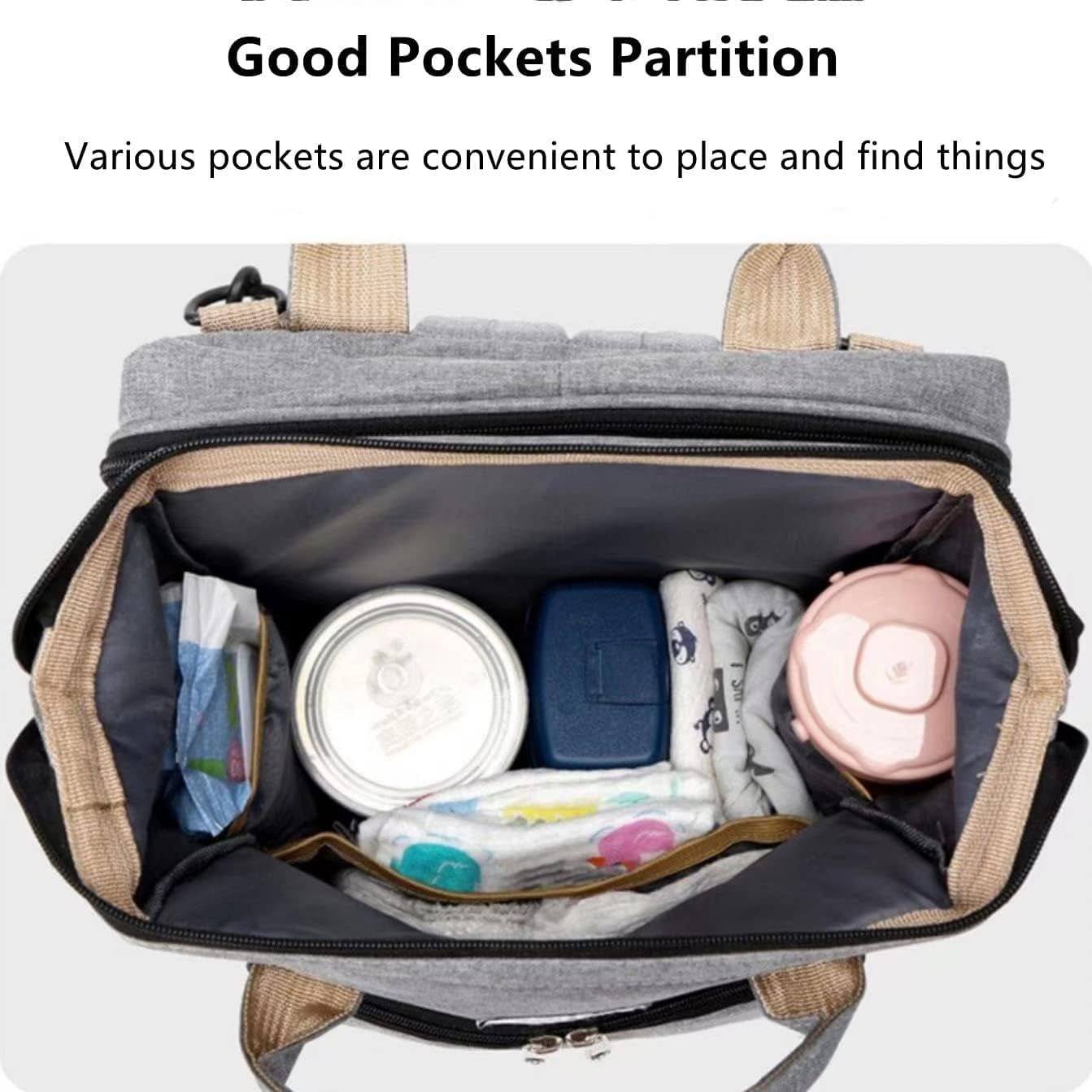 Baby Diaper Bags with Changing Station, Diaper Bag Backpack for Moms Dads with USB Charging Port, Baby Shower Gifts, Large Capacity diaper backpack