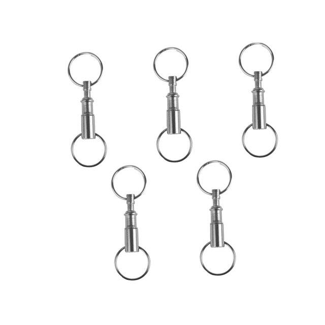 5Pcs Iron Double Detachable Keychain Removable Double Keychains Double Keychain Rotating Ring keychain