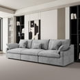 thumbnail image 3 of The Magic Home Modular Sofa & Sectional Sofa - Deep Seat Cloud Couch in Soft Linen Blend Fabric,Perfect for Apartment & Small Space Living,3-seat Sofa,Light Gray Couch, 3 of 15