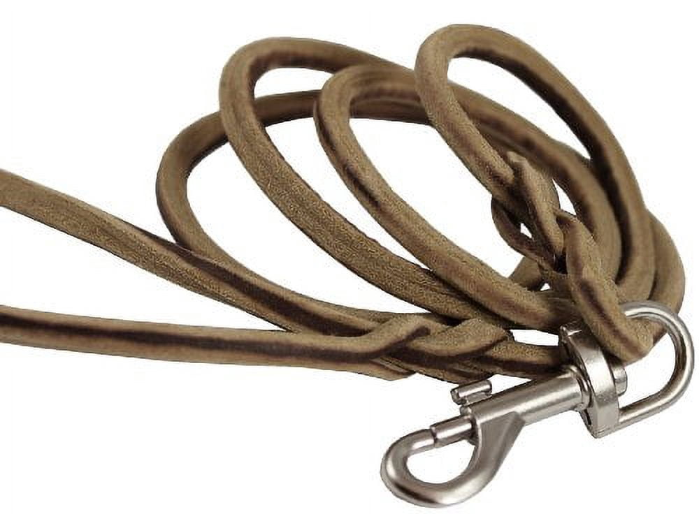 Genuine Leather Rope Leash 4ft Long 1/4" Diam for Medium dogs.