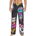 thumbnail image 2 of Goofa Cat Icecream Printed Soft Pajama Pants for Men, Wide Leg Comfy Casual Lounge Yoga Pants-Large, 2 of 9