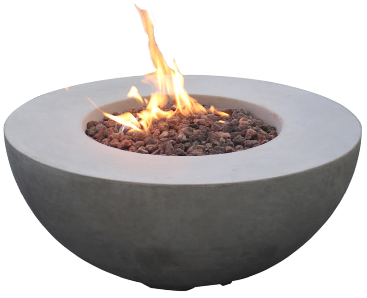 Modeno Outdoor Roca Fire Pit Table Grey, Lava Rock Fire Pit Table