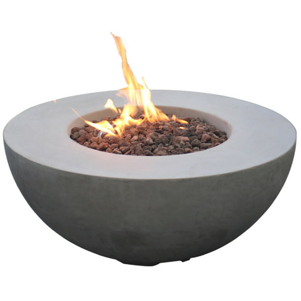 Modeno Outdoor Roca Fire Pit Table Grey, Round Propane Fire Pit