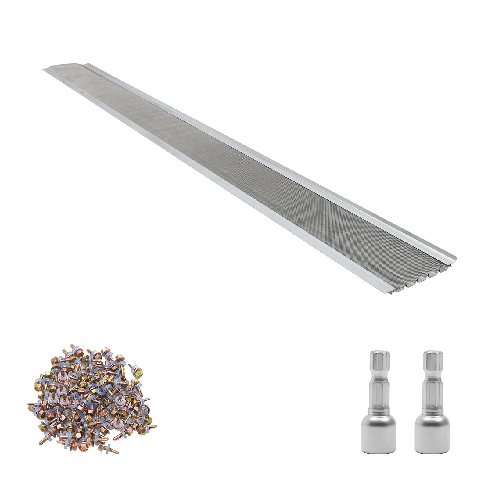 Gutter Guard 5 in Aluminum Gutter Cover with Stainless Steel Micro Mesh Heavy-Duty 100ft Length 0.04in Thick Leaf Guard for