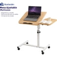 thumbnail image 3 of Mesa para Laptop Bluelander con Altura Ajustable y Ruedas con Bloqueo, Café, 3 of 5