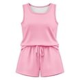 thumbnail image 3 of WAYUTE Short Sets Women 2 Piece Outfits Summer Solid Color Vest Tank Top and Shorts Sports Athletic Breathable Casual Wear, 3 of 3