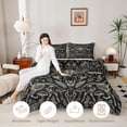 thumbnail image 3 of Homewish Skull Months Dragonflies Twin Comforter Sets,Grunge Damask Bedding Set,Halloween Duvet,Black Reversible,2 Pieces,1 Comforter and 1 Pillowcase, 3 of 7
