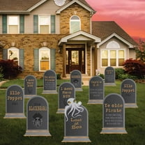 Pirate Tombstones Outdoor Decorative Yard Sign Set, 11 Pack