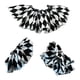 thumbnail image 4 of Conjunto de puños de cuello de payaso, fácil de usar, accesorio fotográfico para fiesta, disfraz de Halloween para festival Cuadrículas blancas y negras, 4 of 9
