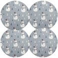 thumbnail image 2 of GZHJMY Christmas Snowman Round Placemats Set of 6, Non-Slip PVC Table Mats Washable Heat Resistant Place Mats for Kitchen Dining Table Christmas Home Decor, 15.4 Inch Table Mat, 2 of 7