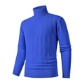 thumbnail image 4 of Men Turtleneck Cable Knit Sweater Long Sleeve Pullover Classic Fit Solid Color Top, 4 of 7