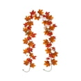 thumbnail image 3 of Halloween Sale Clearance!Fall Decorations for Home, Fall Artificial Maple Leaf Garland Thanksgiving With Pumpkins For Fireplace Mantel Door Decor, 3 of 7