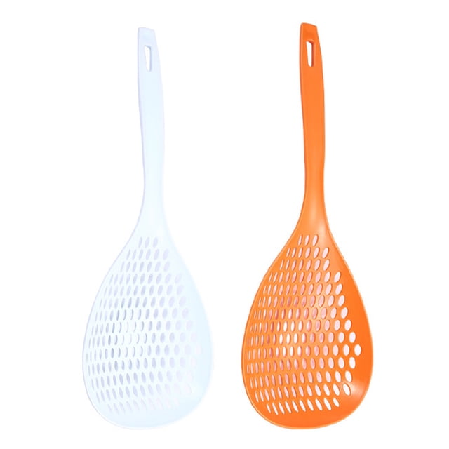 Cuchara coladora, cuchara de Pasta ranurada, cuchara espumadora de plástico con mango, pala de drenaje de alimentos para cocina