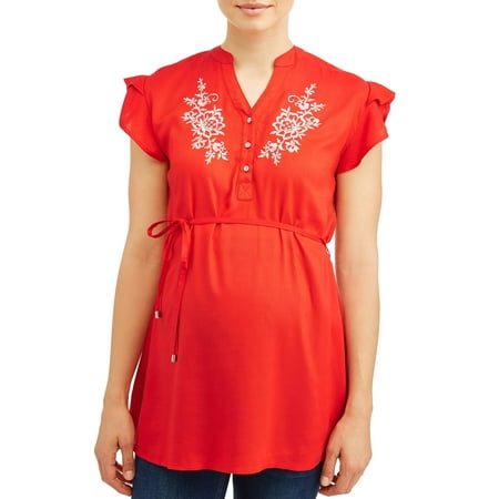 Oh! Mamma Maternity embroidered top - available in plus (Best Way To Fall Pregnant)