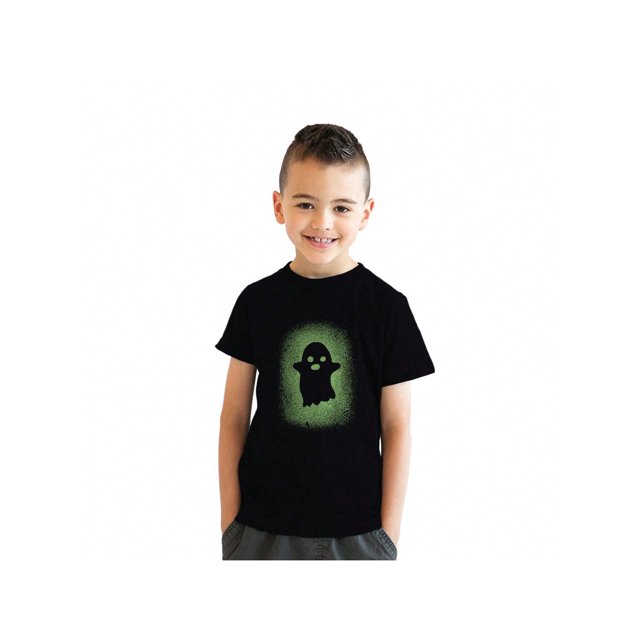 Youth Glowing Ghost Glow in The Dark T Shirt Cool Halloween Costume Tee
