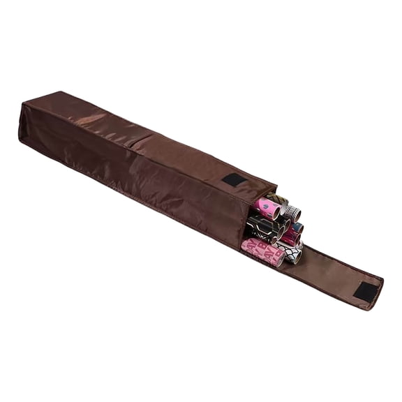 yocbz Wrapping Paper Organizer Storage, 29 Christmas Wrapping Paper Holder for 9 Standard Rolls, Waterproof Gift Wrap Storage Bag with Side Pocket & Handles (Brown)