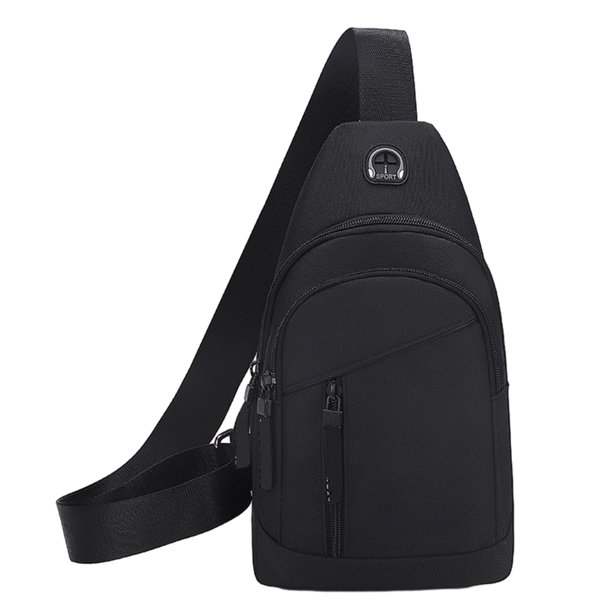 Bolso de hombro deportivo de moda y cómodo para hombre, bolso de cintura para viajes de corta distancia, color negro