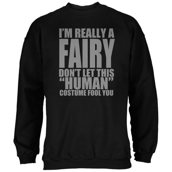 Halloween Human Fairy Costume Black Adult Sweatshirt - Large