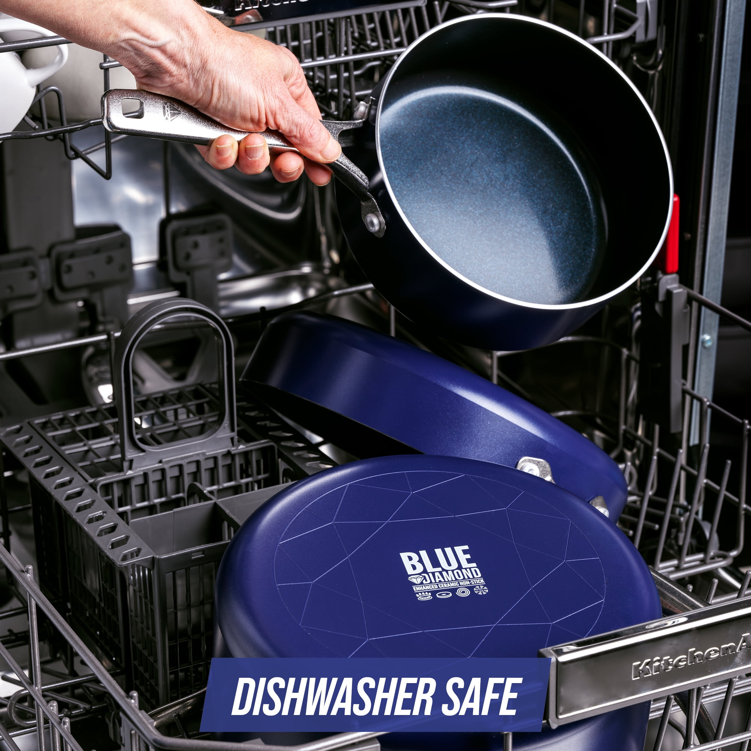 Blue Diamond 12-Piece Toxin-Free Ceramic Nonstick Pots and Pans Cookware Set,  Dishwasher Safe - AliExpress