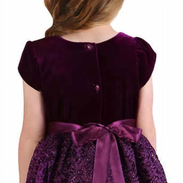 Jona Michelle Kids' Holiday Dress (Purple, 12)