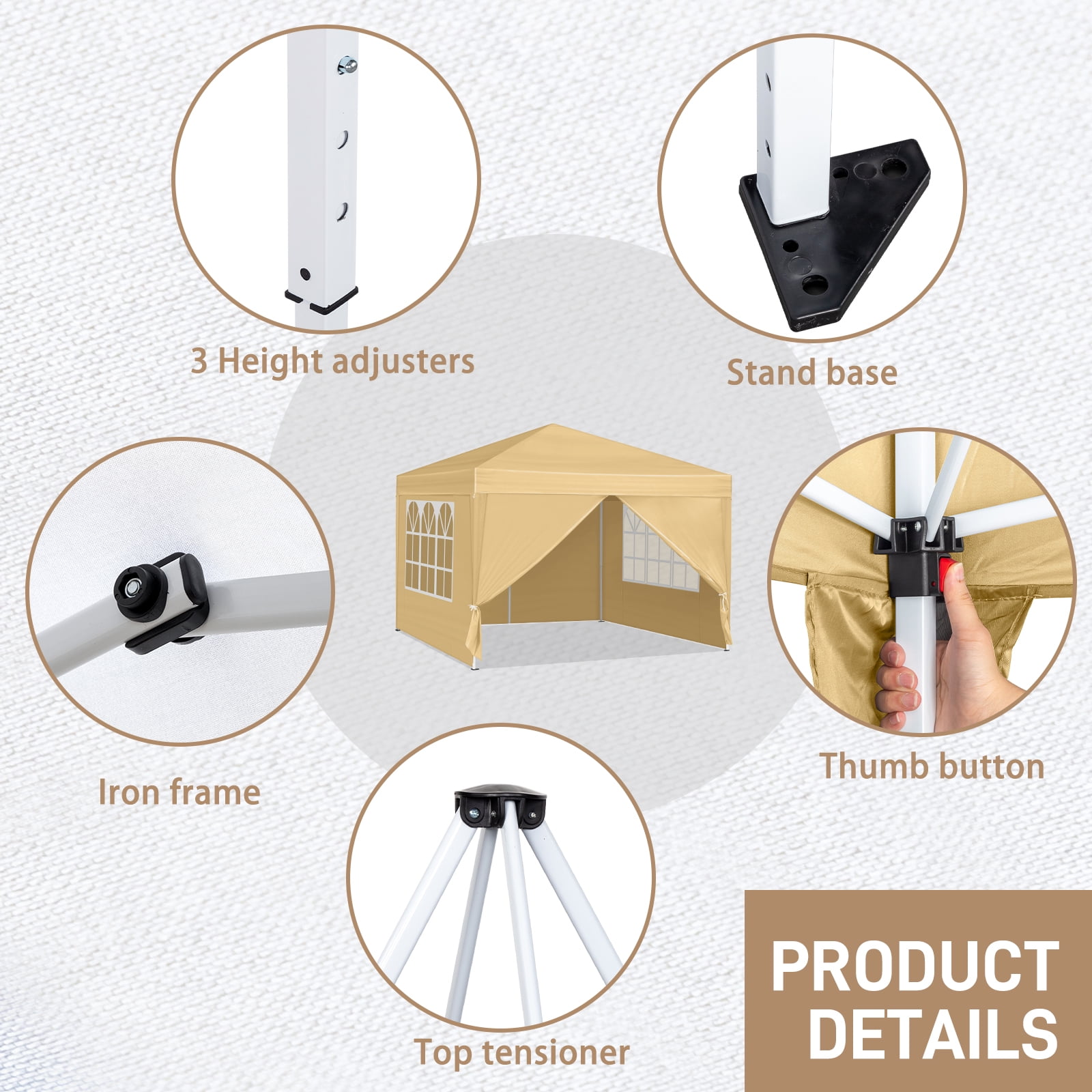 Ktaxon Easy Side Zip Set Instant 10'x10' UV Protection Pop
