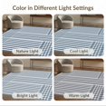 thumbnail image 7 of ODIKA 9'x12' Washable Area Rug Gingham Vintage Repeating Bands Crisp Graphic Striped Stripes for Master Suite, California King, Under Bed, Non-Shedding, Easy Care, 7 of 7