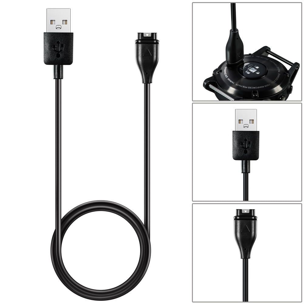 Black 1Meter Data Cable Data and USB Charging Cable for Garmin Approach S2 S4 fenix5 5S 5X