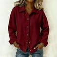 thumbnail image 4 of tarylea Corduroy Tops for Women Long Sleeve Turn down Collar Button down Shirt Casual Loose Fall Comfy Tops, 4 of 7