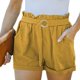thumbnail image 1 of Whataatahia Pantalones Cortos Elásticos De Cintura Alta Cinturón Casual Ajustado Bolsillo De Color Puro Pantalones Cortos Rectos Casuales Ajustados para Mujer Verano Amarillo XL, 1 of 6