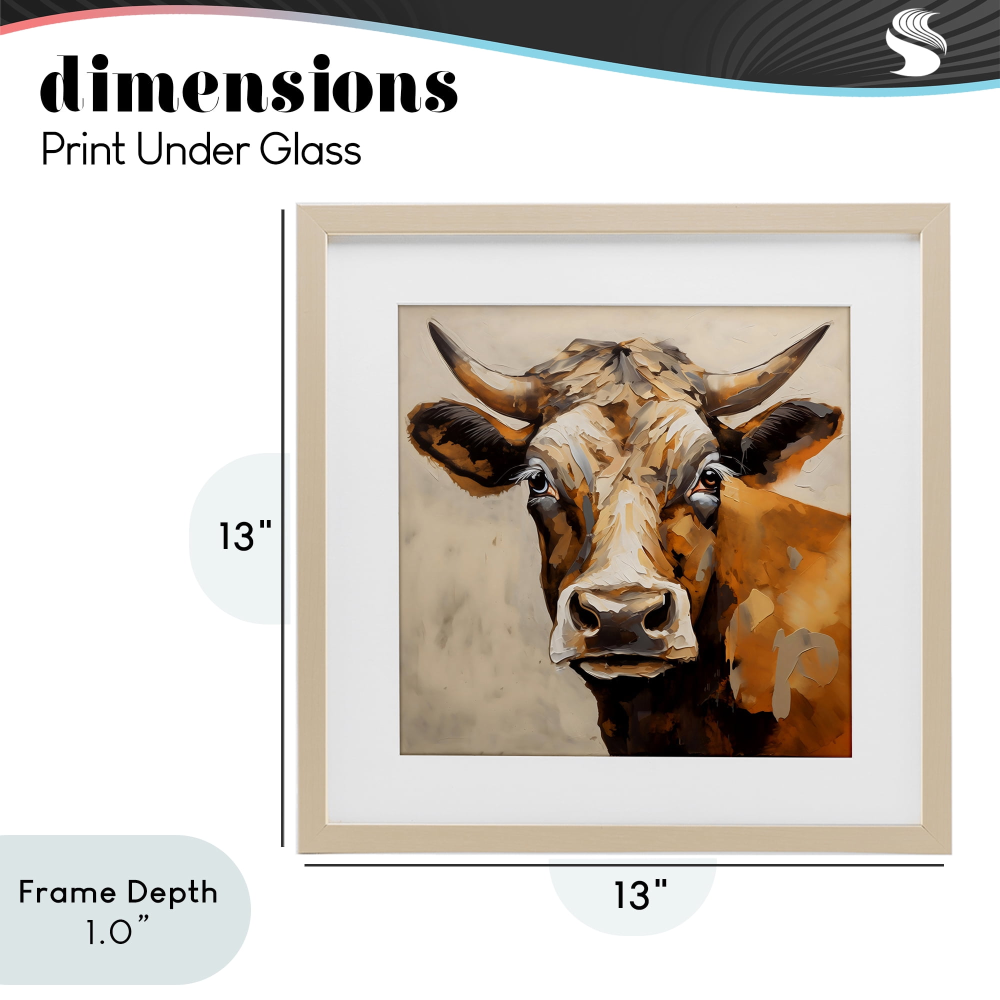 Stupell Industries Beautiful Brown Bovine Birch Framed Print Under Glass, design by Creative Studio
