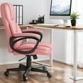 thumbnail image 7 of Furmax High-back Executive Office Chair With Lumbar Support Height Adjustable Swivel Seat PU Leather, Pink, 7 of 7