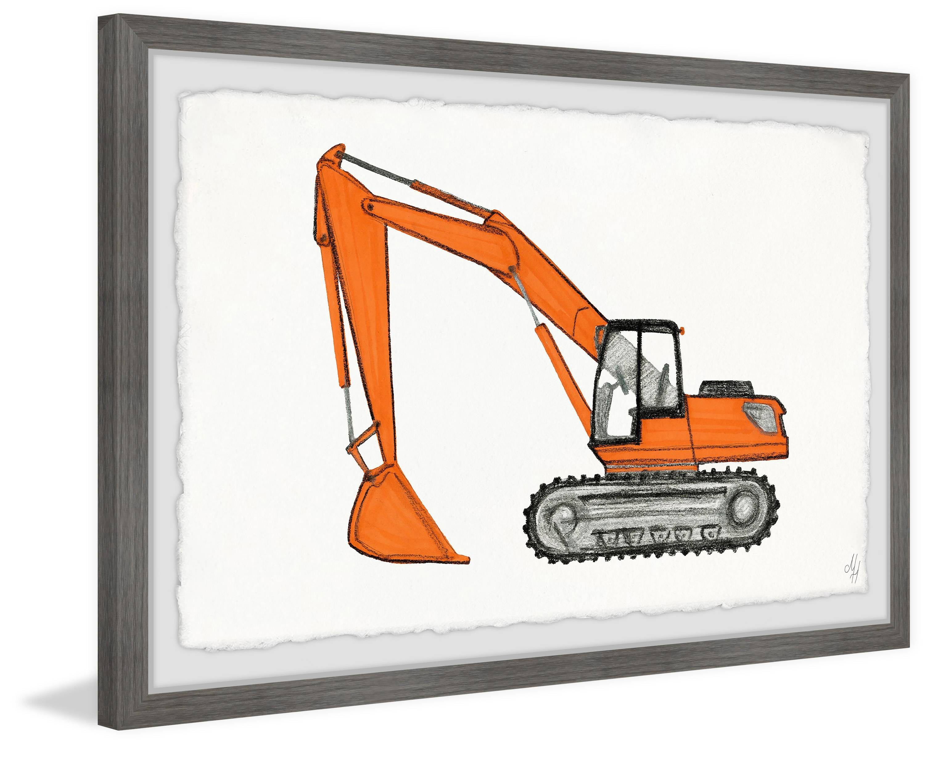 Marmont Hill Excavator Truck Framed Wall Art