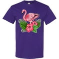 thumbnail image 3 of Inktastic Flamingo with Tropical Flowers T-Shirt, 3 of 5