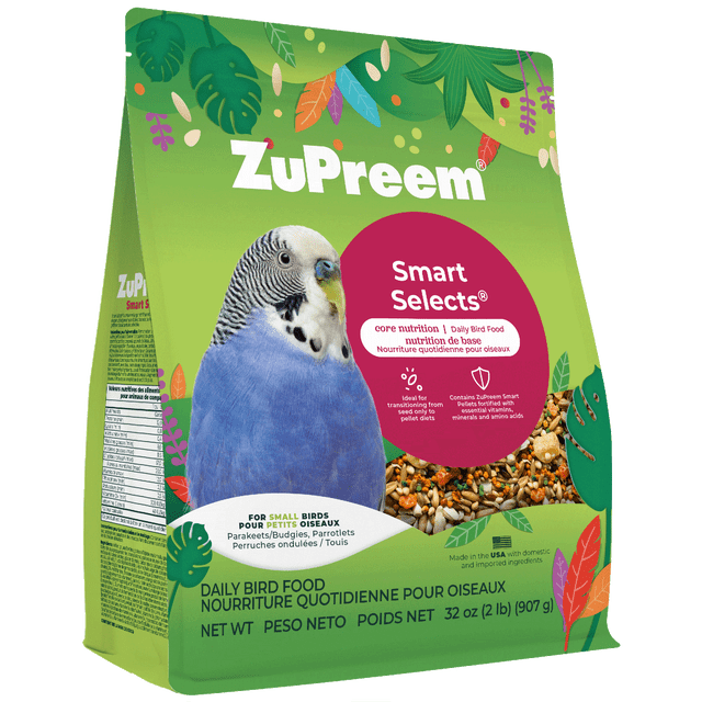 Zupreem Smart Select Small Bird Food for Parakeets, Budgies, Parrotlets 2 lb bag