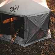 Gazelle Tents™,G6 6-Sided Portable Gazebo with TriTech Mesh, Easy Pop-Up Hub Screen Tent, Waterproof, UV Resistant, 8-Person & Table, Desert Sand, 86 x 124 x 124, GK914, Includes 3 Wind Panels