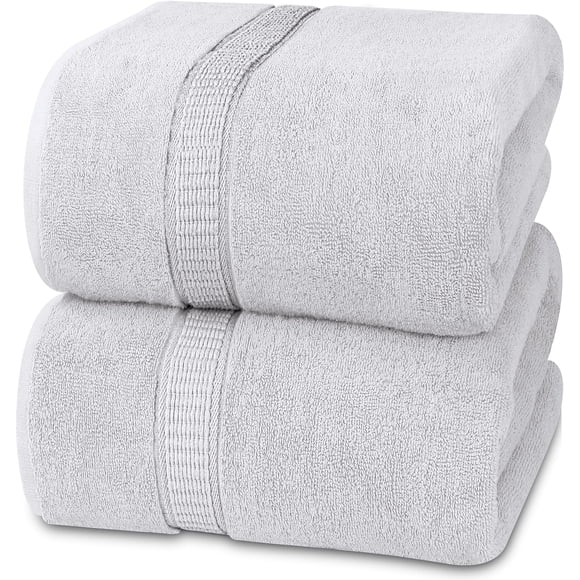 Toalla de baño Utopia Towels, lujosa sábana de baño gigante, 2 unidades, plateada