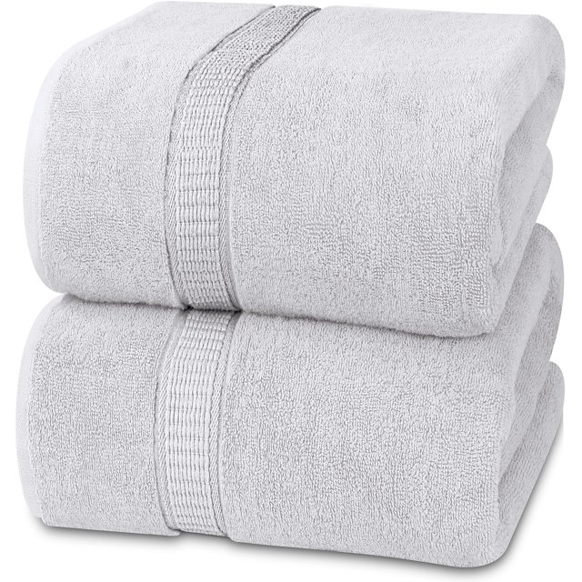 Toalla de baño Utopia Towels, lujosa sábana de baño gigante, 2 unidades, plateada