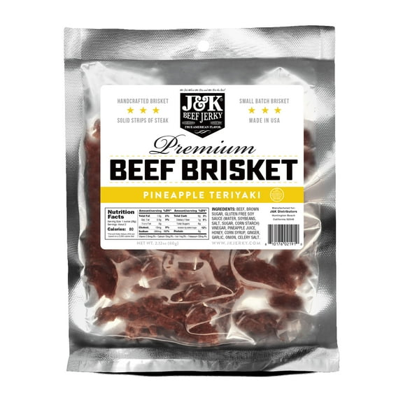 J&K Beef Brisket - Pineapple Teriyaki Flavor, 2.12 oz