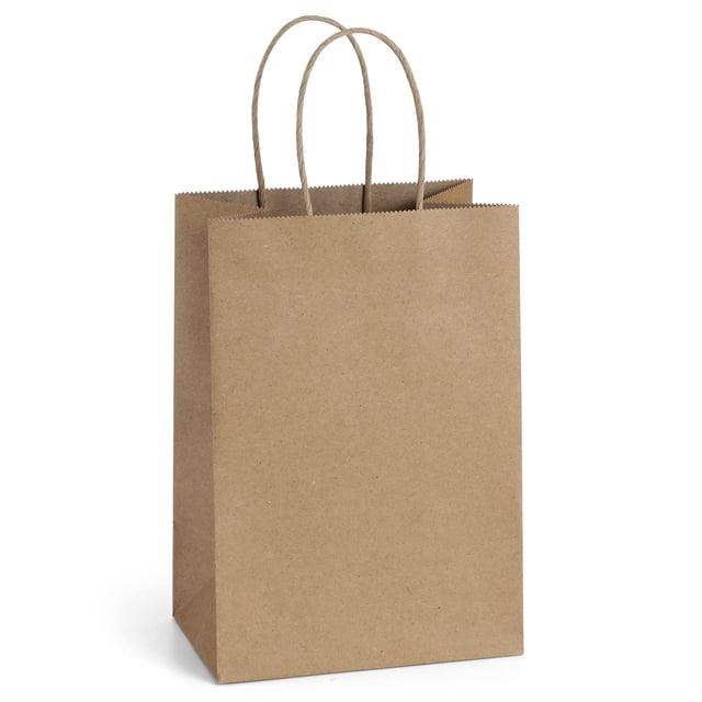 Bolsas de regalo Dream Kraft Brown Paper, 13,3 x 7,6 x 20,3 cm, 100 unidades