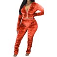 thumbnail image 1 of Honganda Slim Pleated Zipper Hooded Top and Pants Two-piece Suit, 1 of 6
