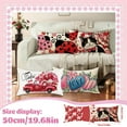 thumbnail image 6 of SugarBloom Valentine's Day Linen Print Pillowcase, Decorative Sofa Cushion Cover for Home Decor, 12x20 inches,A, 6 of 6