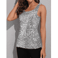 thumbnail image 5 of PrettyGuide Women's Sequin Top Shimmer Glam Sparkle Tank Top Vest Tops, 5 of 7
