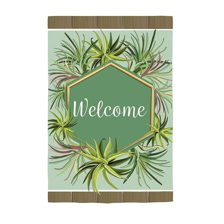 Evergreen Applique Garden Flag - Air Plants, 12.5 x 18 inch Double Sided
