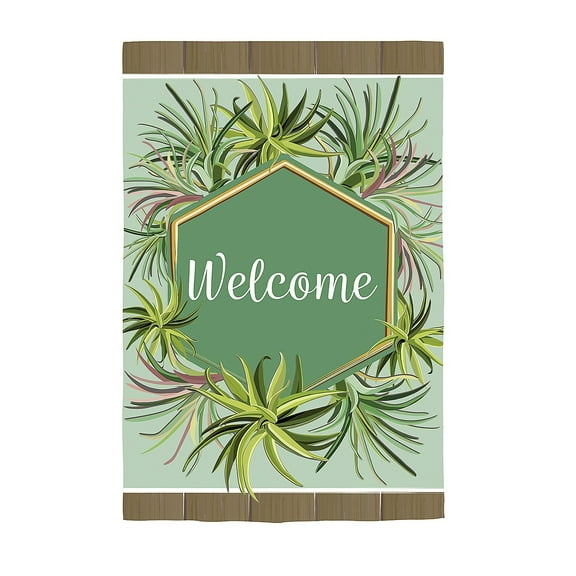 Evergreen Applique Garden Flag - Air Plants, 12.5 x 18 inch Double Sided