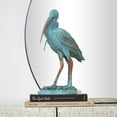 thumbnail image 2 of 4" x 16" Teal Polystone Distressed Bird Sculpture with Brown Wood Inspired Accents, by DecMode, 2 of 8