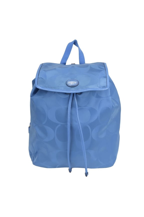 Pre-Owned Coach Backpack/Daypack Signature F77350 Nylon Leather Blue Women's COACH