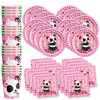 Pink Panda Birthday Party Supplies Set Plates Napkins Cups Tableware Kit for 16
